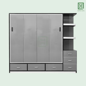 DL2CL6HKTT (1) Tủ Quần Áo Nhựa Đài Loan 2 Cánh Lùa + 1 Hộc Kéo + Bàn Trang Điểm