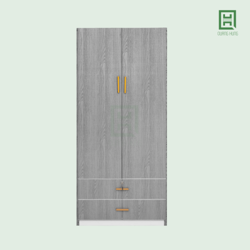 DL2CM2HA-TN14 (1) Tủ Quần Áo Nhựa Đài Loan 2 Cánh Mở + 2 Hộc