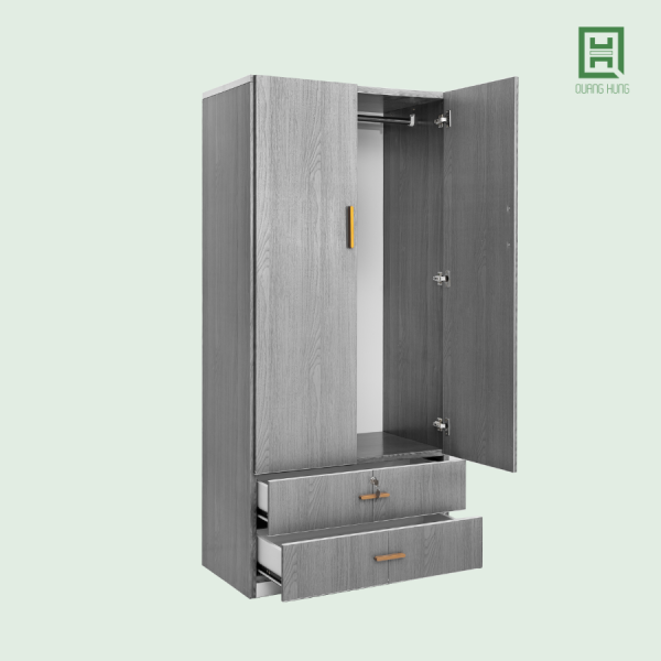 DL2CM2HA-TN14 ( 2) Tủ Quần Áo Nhựa Đài Loan 2 Cánh Mở + 2 Hộc