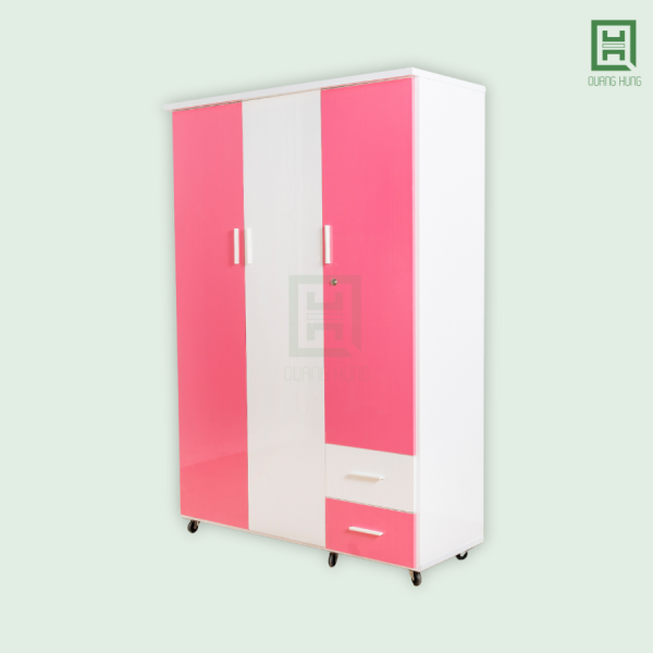 DL3CM2HP-H (2) Tủ Quần Áo Nhựa Đài Loan 3 Cánh Mở + 2 Hộc Kéo