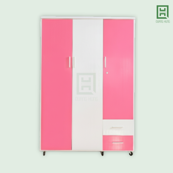 DL3CM2HP-H(1) Tủ Quần Áo Nhựa Đài Loan 3 Cánh Mở + 2 Hộc Kéo