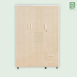 DL3CM2HP-K (1) Tủ Quần Áo Nhựa Đài Loan 3 Cánh Mở + 2 Hộc Kéo