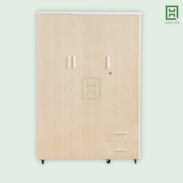 DL3CM2HP-K (1) Tủ Quần Áo Nhựa Đài Loan 3 Cánh Mở + 2 Hộc Kéo
