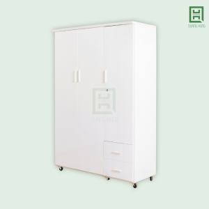 DL3CM2HP-T Tủ Quần Áo Nhựa Đài Loan 3 Cánh Mở + 2 Hộc Kéo