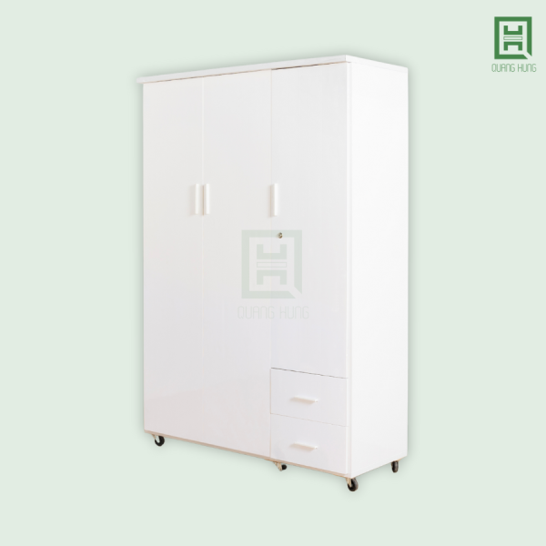 DL3CM2HP-T Tủ Quần Áo Nhựa Đài Loan 3 Cánh Mở + 2 Hộc Kéo