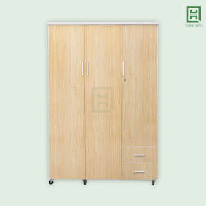DL3CM2HP-X (1) Tủ Quần Áo Nhựa Đài Loan 3 Cánh Mở + 2 Hộc Kéo