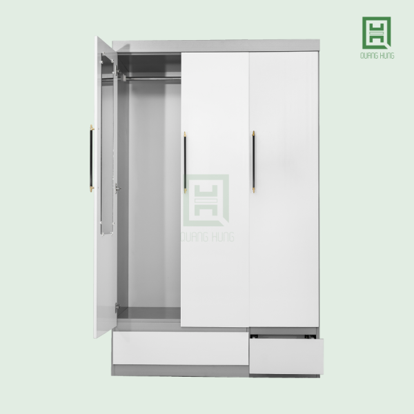 E3CM2HA-AT&S8 (3) Tủ Quần Áo Nhựa Ecoplast 3 Cánh Mở + 2 Hộc Âm