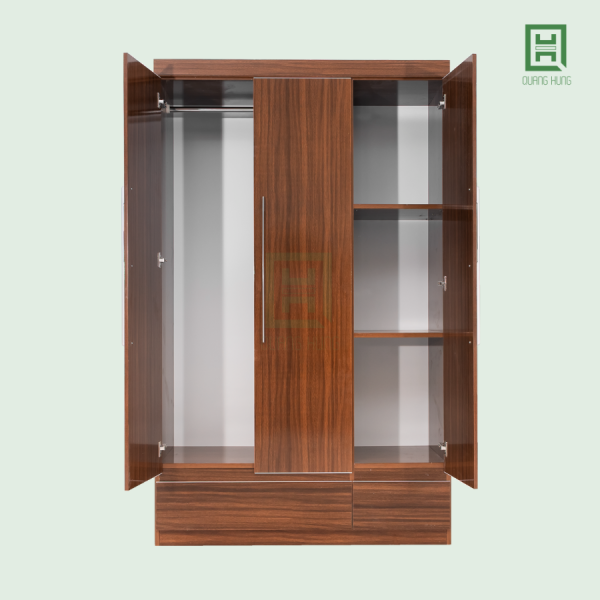 E3CM2HA-AV (3) Tủ Quần Áo Nhựa Ecoplast 3 Cánh Mở + 2 Hộc Âm