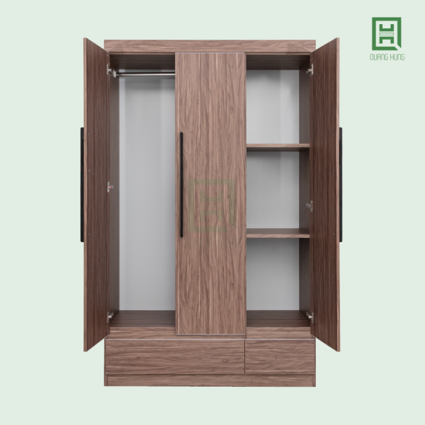 E3CM2HA-LUX26 (3) Tủ Quần Áo Nhựa Ecoplast 3 Cánh Mở + 2 Hộc Âm