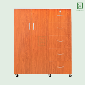 DL2CM5H-GD Tủ Quần Áo Nhựa Đài Loan 2 Cánh Mở + 5 Hộc Kéo