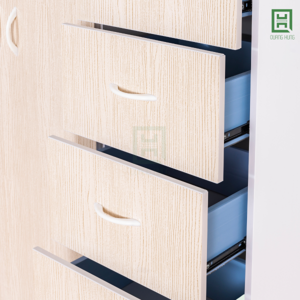 DL2CM5H-K (6) Tủ Quần Áo Nhựa Đài Loan 2 Cánh Mở + 5 Hộc Kéo