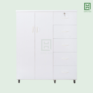 DL2CM5H-T Tủ Quần Áo Nhựa Đài Loan 2 Cánh Mở + 5 Hộc Kéo