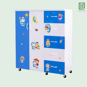 DL2CM5H-TXD (2) Tủ Quần Áo Nhựa Đài Loan 2 Cánh Mở + 5 Hộc Kéo