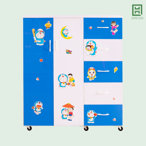 DL2CM5H-TXD Tủ Quần Áo Nhựa Đài Loan 2 Cánh Mở + 5 Hộc Kéo