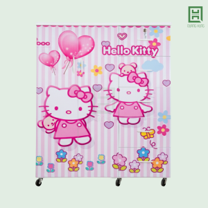 Tủ Quần Áo Nhựa Đài Loan 2 Cánh Mở + 5 Hộc Kéo In 3D