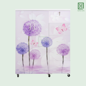 Tủ Quần Áo Nhựa Đài Loan 2 Cánh Mở + 5 Hộc Kéo In 3D