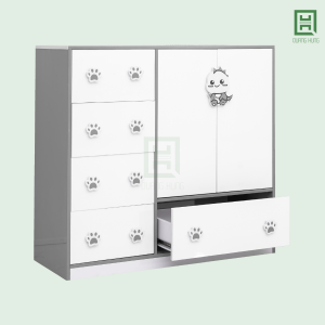 DL2CM5HB (3) Tủ Quần Áo Nhựa Đài Loan Baby 2 Cánh Mở + 5 Hộc Kéo