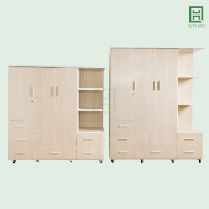 DL3C6HKTT (5) Tủ Quần Áo Nhựa Đài Loan 3 Cánh Mở + 6 Hộc Kéo + Kệ Trang Trí