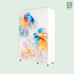 Tủ Quần Áo Nhựa Đài Loan 3 Cánh Mở + 2 Hộc Kéo In 3D