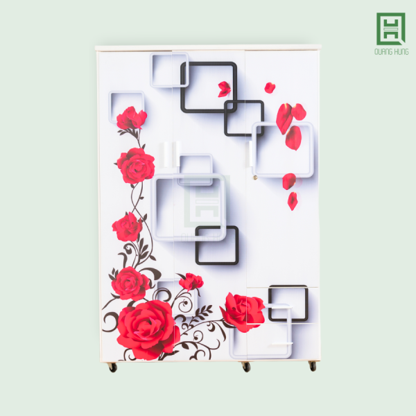 Tủ Quần Áo Nhựa Đài Loan 3 Cánh Mở + 2 Hộc Kéo In 3D