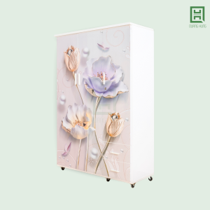 Tủ Quần Áo Nhựa Đài Loan 3 Cánh Mở + 2 Hộc Kéo In 3D
