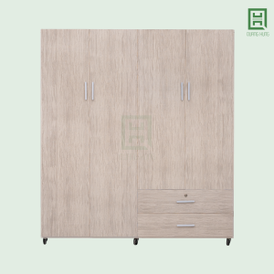 DL4C2HP-K (1) Tủ Quần Áo Nhựa Đài Loan 4 Cánh Mở + 2 Hộc Kéo