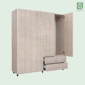 DL4C2HP-K (4) Tủ Quần Áo Nhựa Đài Loan 4 Cánh Mở + 2 Hộc Kéo
