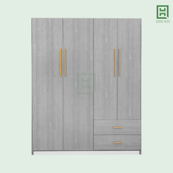 DL4C2HP-TN14 (1) Tủ Quần Áo Nhựa Đài Loan 4 Cánh Mở + 2 Hộc Kéo