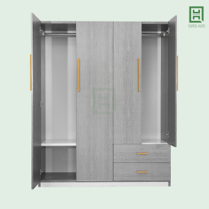 DL4C2HP-TN14 (2) Tủ Quần Áo Nhựa Đài Loan 4 Cánh Mở + 2 Hộc Kéo