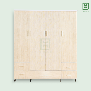 DL4CM5H-K (1) Tủ Quần Áo Nhựa Đài Loan 4 Cánh Mở + 5 Hộc Kéo