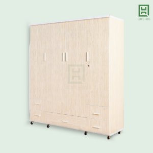 DL4CM5H-K (3) Tủ Quần Áo Nhựa Đài Loan 4 Cánh Mở + 5 Hộc Kéo