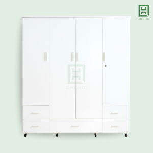 DL4CM5H-T (1) Tủ Quần Áo Nhựa Đài Loan 4 Cánh Mở + 5 Hộc Kéo