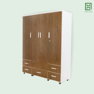 DL4CM5H-TS (2) Tủ Quần Áo Nhựa Đài Loan 4 Cánh Mở + 5 Hộc Kéo