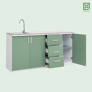 Tủ Bếp Nhựa Đài Loan 3 Cánh Mở + 3 Hộc Kéo