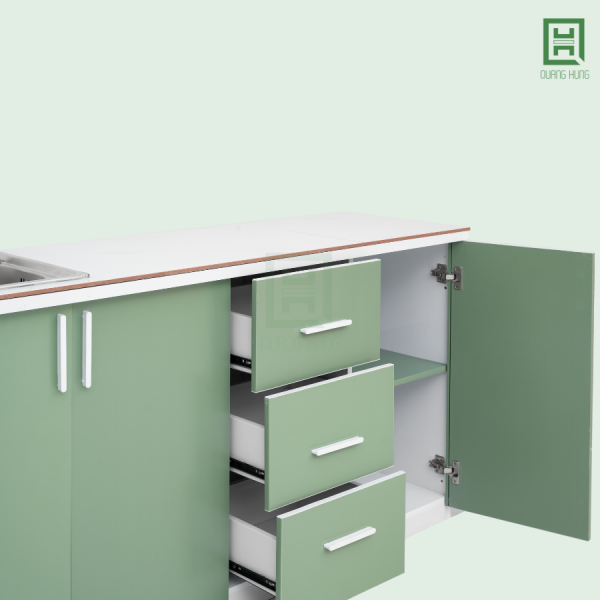 Tủ Bếp Nhựa Đài Loan 3 Cánh Mở + 3 Hộc Kéo