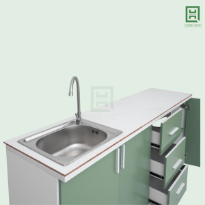 Tủ Bếp Nhựa Đài Loan 3 Cánh Mở + 3 Hộc Kéo