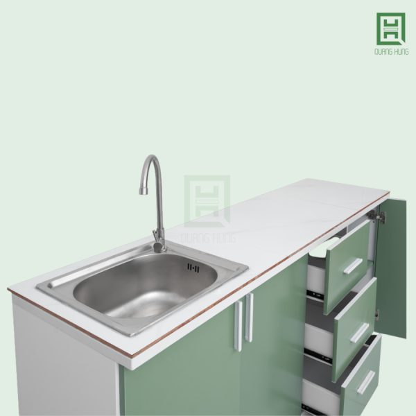 Tủ Bếp Nhựa Đài Loan 3 Cánh Mở + 3 Hộc Kéo