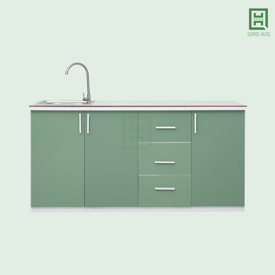 Tủ Bếp Nhựa Đài Loan 3 Cánh Mở + 3 Hộc Kéo