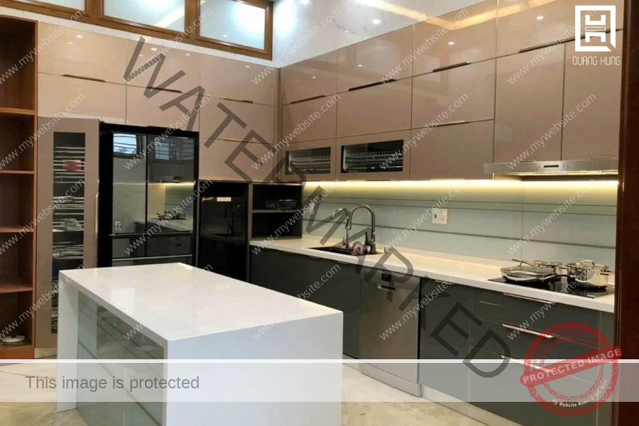 Kết hợp 2 tone màu sáng tối để phòng bếp tăng tính thẩm mỹ