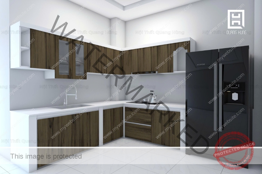 Tủ bếp nhựa ICASA chữ L