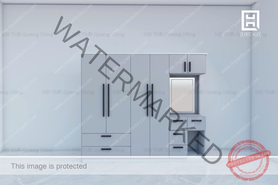 Tủ quần áo 4 cánh kết hợp bàn trang điểm