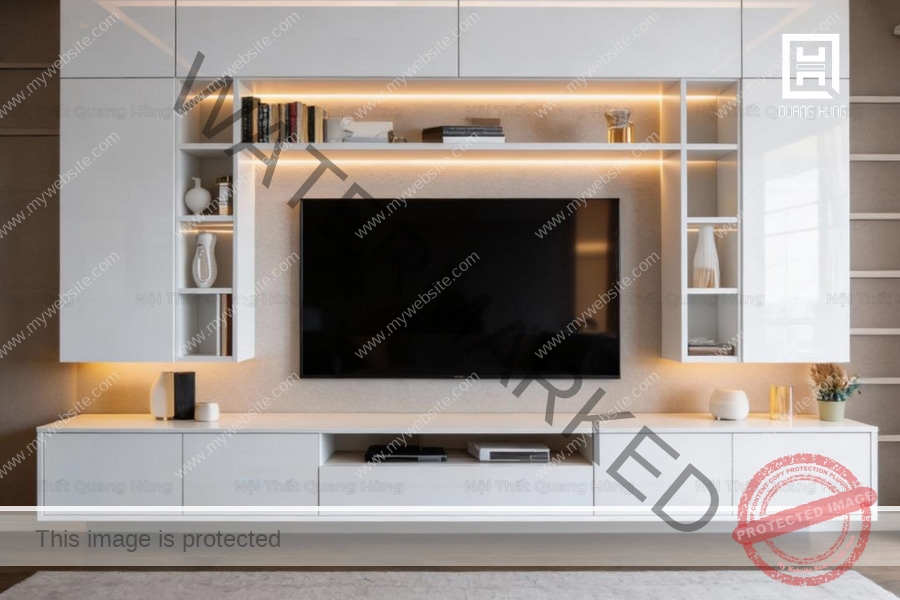 Thiết kế tủ tivi nhựa đẹp, hiện đại