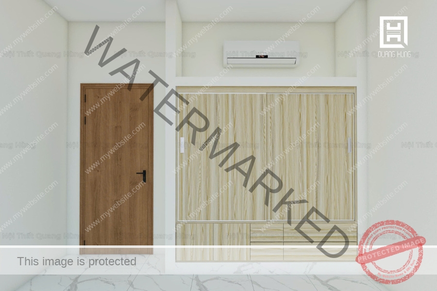 Thiết kế hệ tủ quần áo âm tường cho phòng ngủ