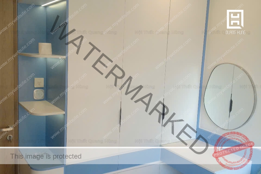 Hệ tủ quần áo tay nắm inox sang trọng