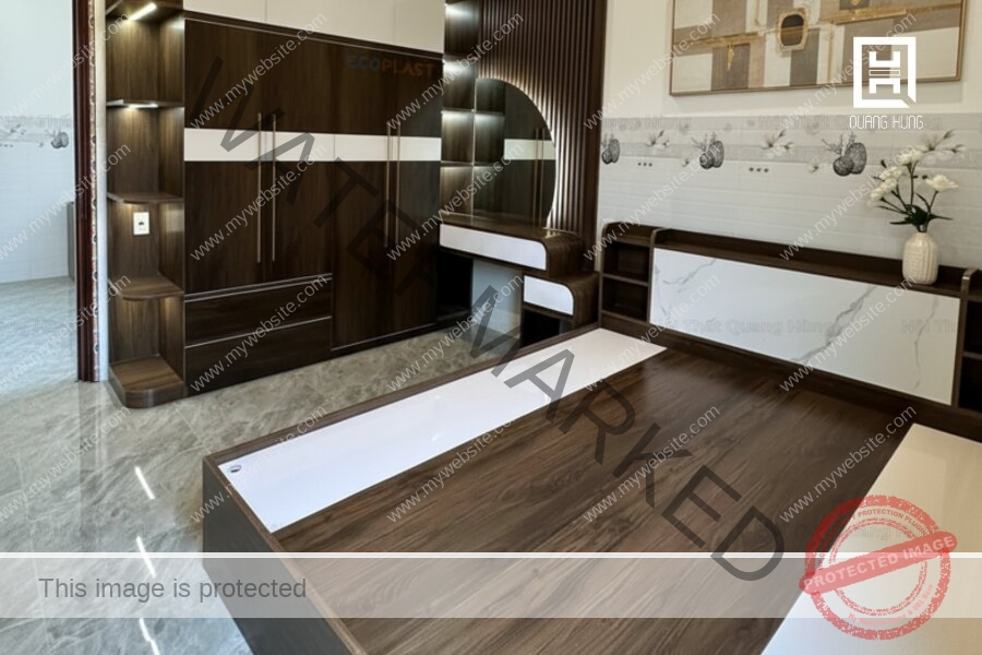 Phòng ngủ master với nội thất nhựa Vincoplast 