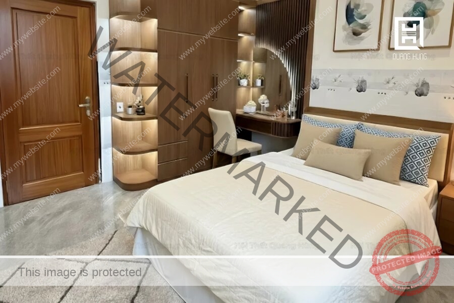 Phòng ngủ màu nâu hiện đại