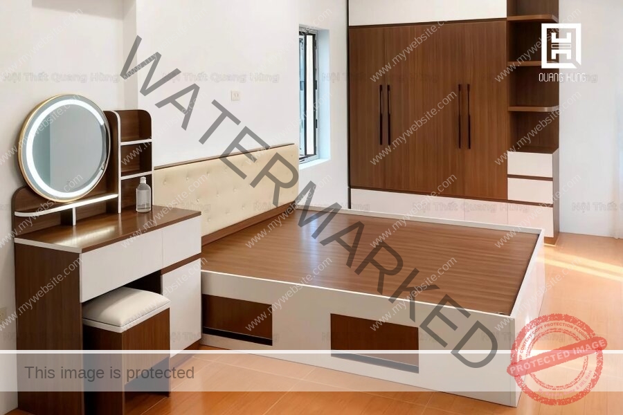 Phòng ngủ màu nâu tối giản