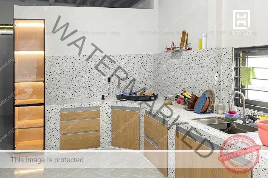 Thực tế hệ tủ bếp do Quang Hùng thi công