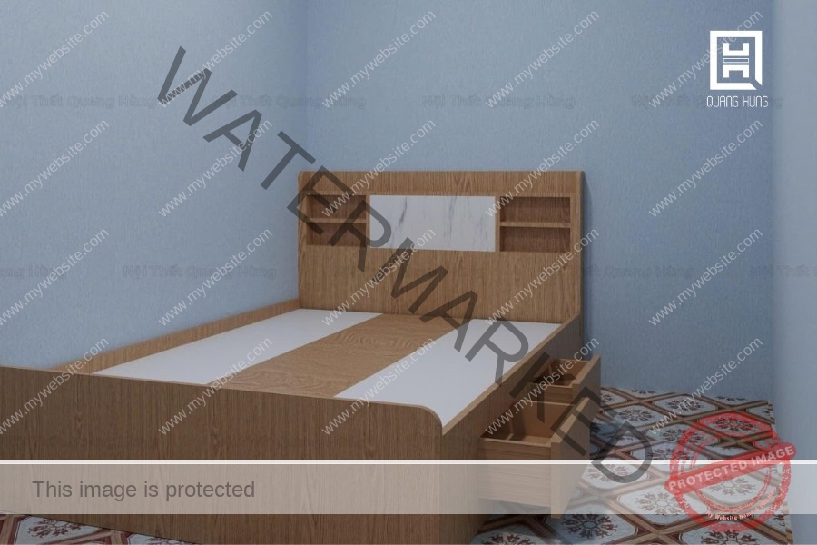 Thiết kế giường ngủ tích hợp các ngăn kéo tiện nghi