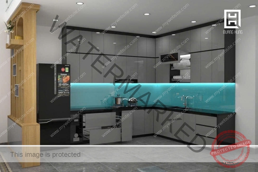 Thiết kế nội thất phòng bếp chữ L